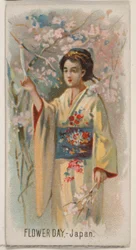 Giorno dei Fiori, Giappone, dalla serie Holidays N80 per sigarette Duke, 1890