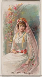 Primo maggio, Francia, dalla serie Holidays N80 per sigarette Duke, 1890