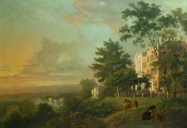Vista del Tamigi dalla terrazza della Regina, Richmond Hill, Londra