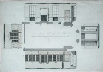 Sezione della Biblioteca Prevista a Cobham Hall, Kent