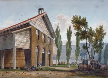Fabbrica di aceto di Beaufoy sul sito dei giardini di Cuper, Lambeth, Londra, 1809