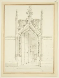 Porta della sagrestia di St Mary Redcliffe, c.1812