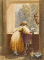 Guardando da una finestra al piano superiore