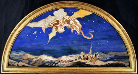 Il drago che passa sopra i viaggiatori