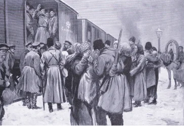 Partenza delle truppe russe per l