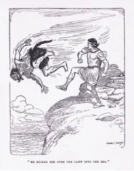 Lo spinse giù dalla scogliera nel mare, da The Heroes pubblicato da George Allen and Unwin 1929