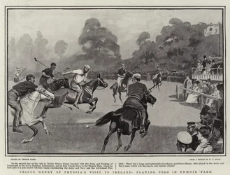 Visita del Principe Enrico di Prussia in Irlanda, giocando a Polo nel Phoenix Park