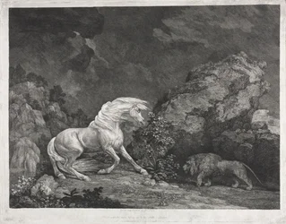 Un cavallo spaventato da un leone, 1777