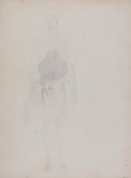 Figura umana, vista anteriore (principalmente in contorno)