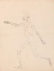 Studio della Figura Umana, Vista Laterale, diagramma per chiave alla tavola XIII, da Una Esposizione Anatomica Comparativa della Struttura del Corpo Umano con quella di una Tigre e di un Pollo Comune, 1795-1806