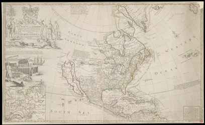 Mappa del Nord America, c. 1720
