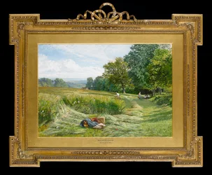 Tempo di fieno vicino a Leith Hill, Dorking, Surrey, 1860