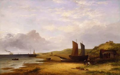Scena di costa (olio su tela)