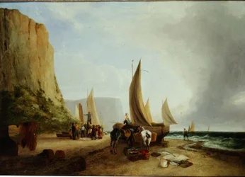 Pescatori che Scaricano il Loro Bottino