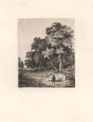 Paesaggio, Uomo con Bastone sulla Spalla