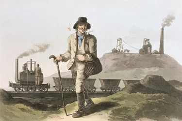 Locomotiva Blenkinsop alla miniera di Middleton vicino a Leeds, da 