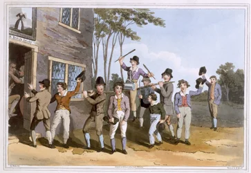 Cavalcando lo Stang, inciso da Robert Havell il Vecchio, pubblicato nel 1814 da Robinson e Son, Leeds
