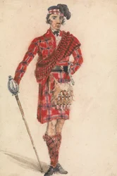 Scozzese con spada; Abito moderno di un capo delle Highland
