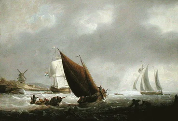 Navigazione al largo di un estuario olandese