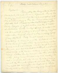 Lettera incompleta [di G.W. Featherstonhaugh], Decatur, NC, a Col. Abert [John James Abert], 19 luglio 1837