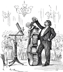 Cartone animato che commenta i prodigi musicali che sembravano diventare sempre più giovani