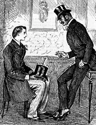 Due gentiluomini che fumano un sigaro e parlano dopo cena