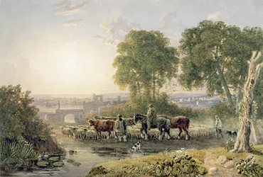 Paesaggio con mandriani