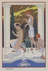 Il romanticismo del profumo: Roma antica (litografia a colori)