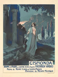 Poster per la commedia teatrale Gismonda di V. Sardou, 1919