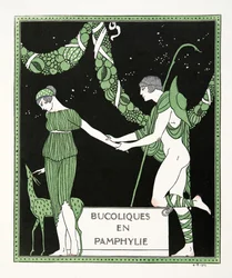 Bucoliche in Panfilia, illustrazione da Les Chansons de Bilitis, di Pierre Louys, pub. 1922