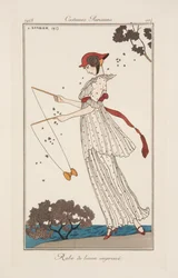 Abito in lino stampato, illustrazione da 