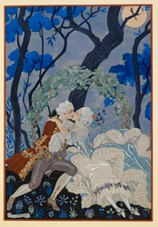 In Sordina. Un uomo e una donna che si baciano al chiaro di luna.