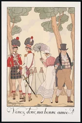 Falbalas et Fanfreluches, Almanacco per il 1923, Venez donc, Ma bonne amie, di George Barbier, stampa