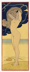 La Riviere de la Foret, illustrazione da Les Chansons de Bilitis, di Pierre Louys, pub. 1922 (pochoir)
