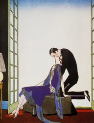 Le Feu, litografia di George Barbier, da Falbalas et Fanfreluches, Almanach des Modes Présentes, Passées et Futures