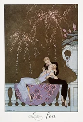 Le Feu, litografia di George Barbier (1882-1932), da Falbalas et Fanfreluches, Almanach des Modes Presentes, Passees et Futures