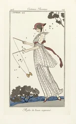 Robe de Linon Imprimé, da Costumes Parisien, pub.1913