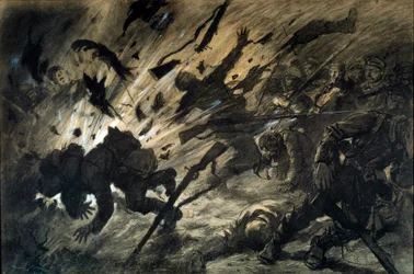 Effetto di un proiettile nella notte, aprile 1915