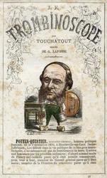 Augustin POUYER-QUERTIER (POUYER QUERTIER) (1820-1891), illustrazione da "Le Trombinoscope", periodico politico satirico di Leon-Charles Bienvenu, noto come Touchatout (1835-1910) monografia N. 17, Imprimerie Vallee, Parigi,1872