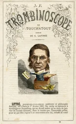 Emile LITTRE (1801-1881) - illustrazione da "Le Trombinoscope", periodico politico satirico di Leon-Charles Bienvenu, noto come Touchatout (1835-1910) monografia N. 18, Imprimerie Vallee, Parigi