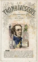 Ernest PICARD (1821-1877) - illustrazione da "Le Trombinoscope", periodico politico satirico di Leon-Charles Bienvenu, noto come Touchatout (1835-1910) monografia N. 23, Imprimerie Vallee, Parigi, feb 1872