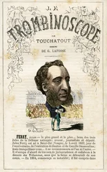 FERRY Jules Francois Camille Ferry (1832-1893) . illustrazione da "Le Trombinoscope", periodico satirico politico di Leon-Charles Bienvenu, noto come Touchatout (1835-1910) monografia N. 26, Parigi