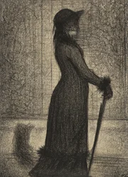 Una elegante, donna che passeggia, c.1884