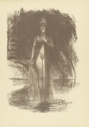 Donna nuda con fiore in piedi in acqua bassa come apparizione, L’Epreuve (titolo della serie)
