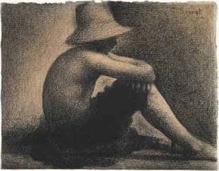 Ragazzo seduto con cappello di paglia, studio per Bagnanti ad Asnières