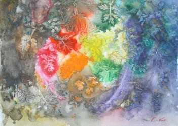 Foglie biologiche colorate