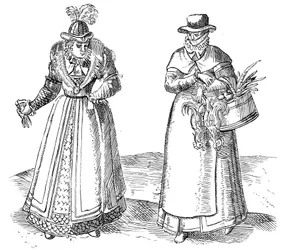 Contadina inglese con dama di corte, 1572