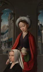 Pannello esterno del Battesimo di Cristo, c.1502-08 (dettaglio)