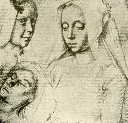 Tre teste femminili, fine XV-inizio XVI secolo, 1908