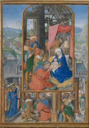 Illustrazione di manoscritto con Adorazione dei Magi, ca. 1515-25